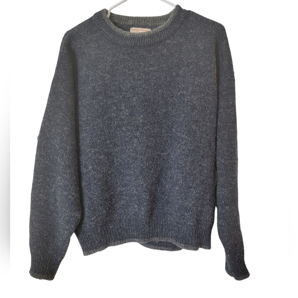 VTG Woolrich Wool Blend Heather Blue Grey Crewneck Pullover Sweater Men's M